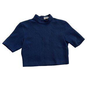 NOMIA Mock Neck Top in Blue